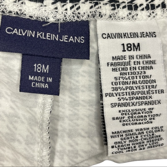 OkCalvin Klein pants, leggings, black and white, plaid, polka dots, size 18M - Picture 2 of 4